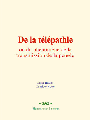 cover image of De la télépathie